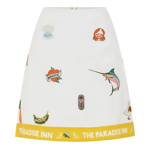 ALEMAIS BLUE MARLIN EMBROIDERED SKIRT & SHIRT - Picture 2 of 7